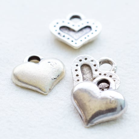 メタルチャーム　ハート【X2893・5個】