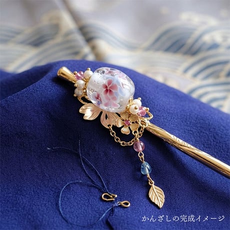 【数量限定】和柄とんぼ玉アソート（大3個／小5個セット）和風ガラスビーズ