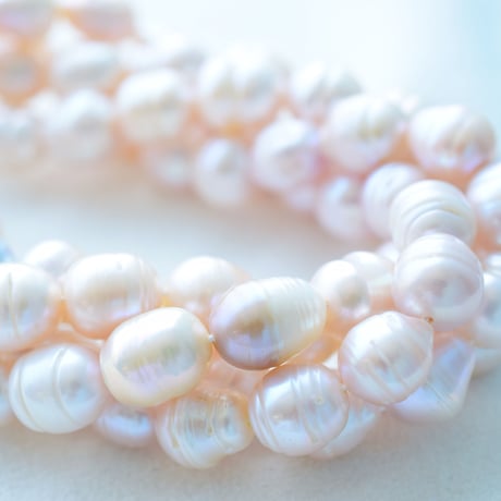淡水パール ピンク バロック ヨコサークル 9～12mm