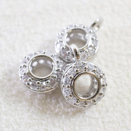 ミル打ちジルコニア　カン付きリング 8×４mm 3個