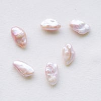 淡水パール  ピンク  フラットビーンズ 15～17mm 厚6～8㎜【2個】