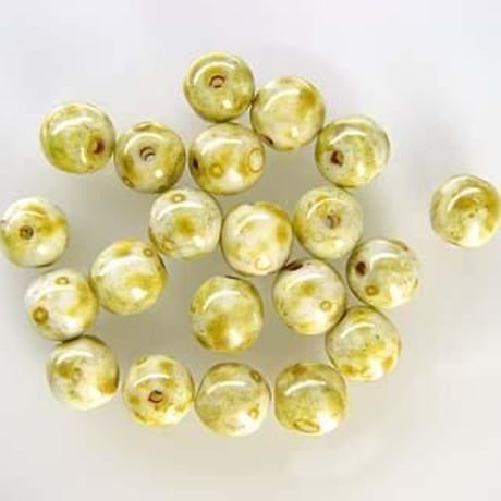 【全5色】チェコビーズ ピカソ 6mm ラウンド ガラスビーズ 100個入 ピカソコーティング