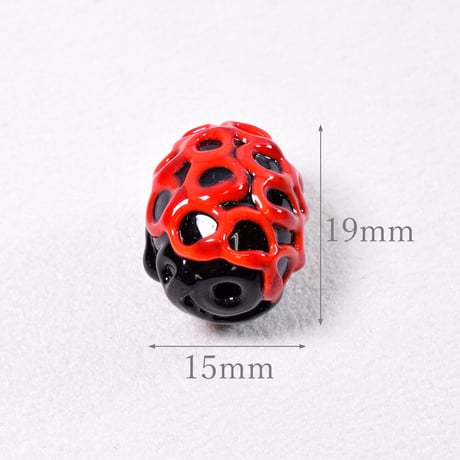 【ベネチアン】　カテリーナ　ブラック＆レッド　　約19ｍｍ
