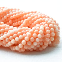 ナチュラルサンゴ ピンク 3mm 丸玉