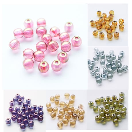 【全５色】チェコ製 ４mm玉 ラスターカラー　２０g