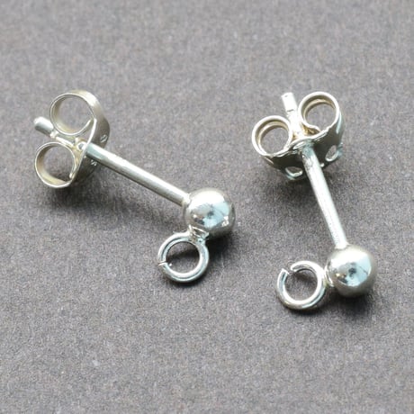 シルバー925  ピアス3mm頭(キャッチ付)【3ペア】