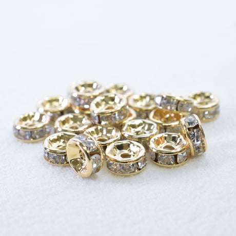 国内メッキ   ラインストーンセッティング【ロンデル6mmG・20個】