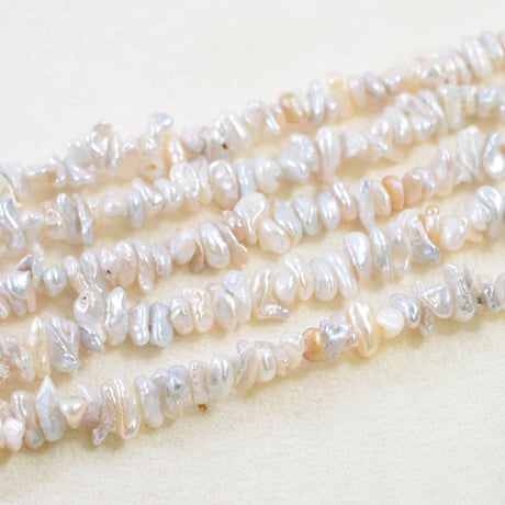 淡水パール　ホワイト　ケシ　約6～7mm　【36cm】
