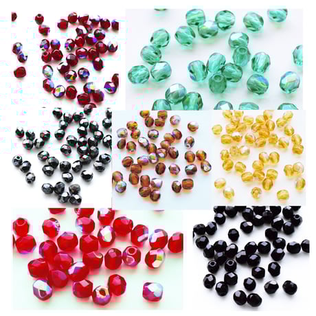 【全7色】チェコ製 カットビーズ4mm  100コ