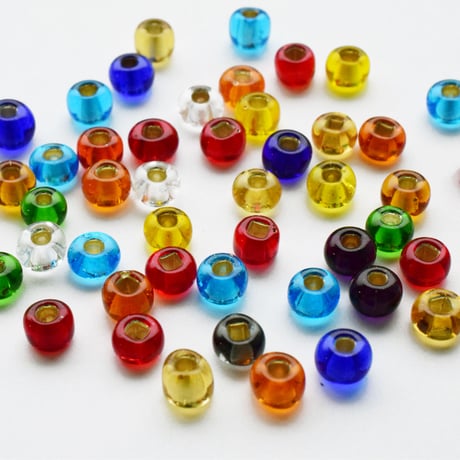 チェコ製ガラスビーズ クリアミックス シルバーライン 3/0 50g