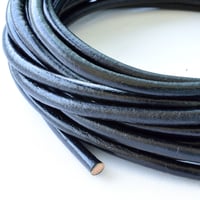 「牛革」丸型4mm×5m【黒】