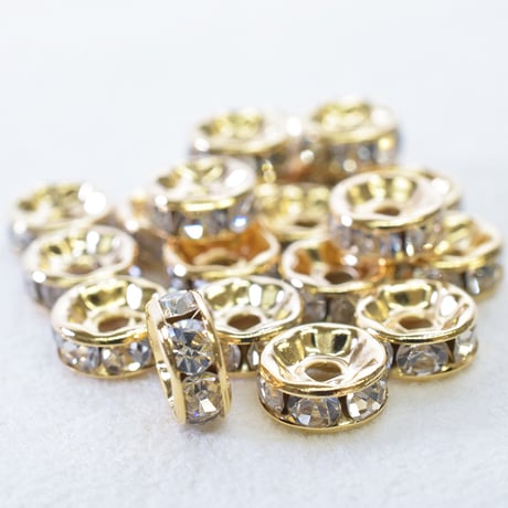 国内メッキ   ラインストーンセッティング【ロンデル8mmG・20個】