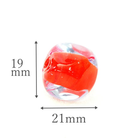 【ベネチアン】　カテリーナ　クリアレッド　ナッツ　約21ｍｍ
