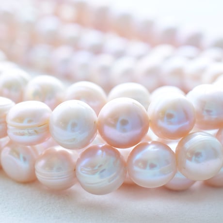 淡水パール ライトピンク バロック 縦サークル 11～12.5mm