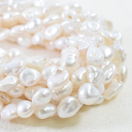 淡水パール　ホワイト　ケシビーンズ　約7～8mm