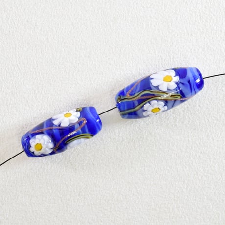 【ベネチアン】　ナツメ　約26mm 　花模様