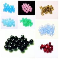 【全8色】チェコ製 ガラスビーズ 丸玉 4mm 約20g（約270粒）ラウンドビーズ