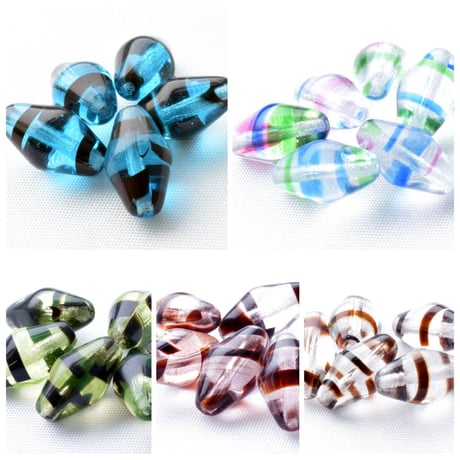 【全５色】チェコ製 フロート ８×１４mm  ２０個