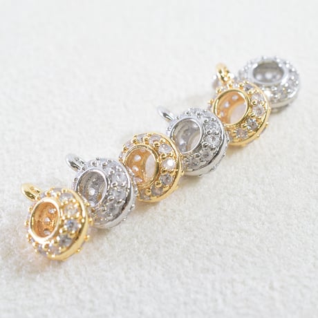 ミル打ちジルコニア　カン付きリング 8×４mm 3個