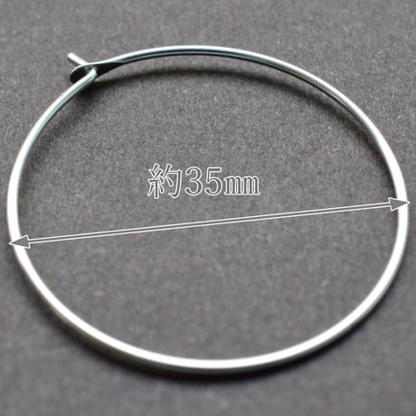 シルバー925 フープピアス35mm【3ペア】