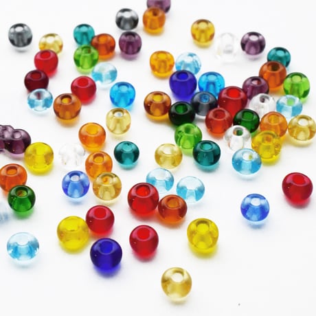 チェコ製ガラスビーズ クリアミックス 6/0 50g