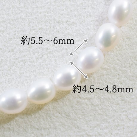 淡水パール エッグ 約5.5～6mm 【40cm】