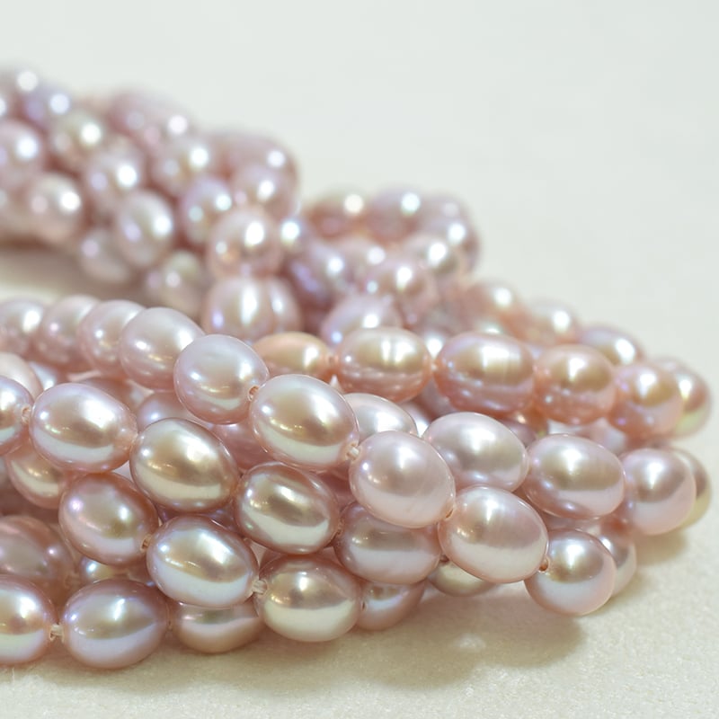 淡水パール AAA 天然色 パープル エッグ 6.5mm | beads lot 淡水パール AAA 天然色 パープル エッグ 6.5mm | beads lot