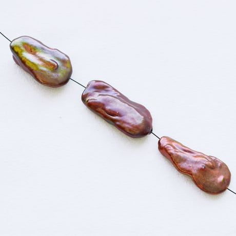淡水パール  ブラウン ビワしずく 16～20mm×28～32㎜【1個】