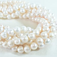 淡水パール ホワイト ラウンド 約10～11mm 【40cm】