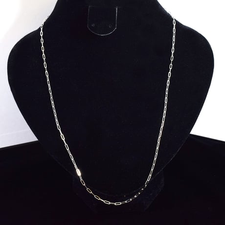 SILVER925　平ロングアズキチェーンネックレス【60㎝】