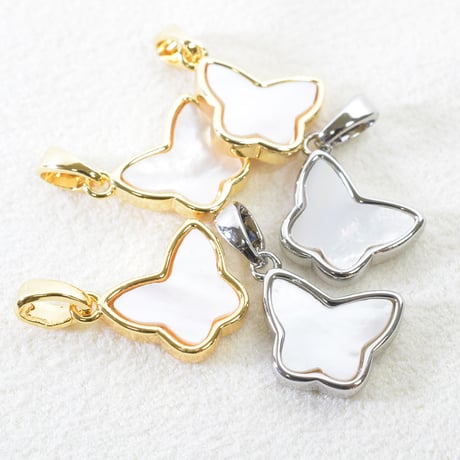 白蝶貝チャーム　バタフライ　バチカン付　　1個