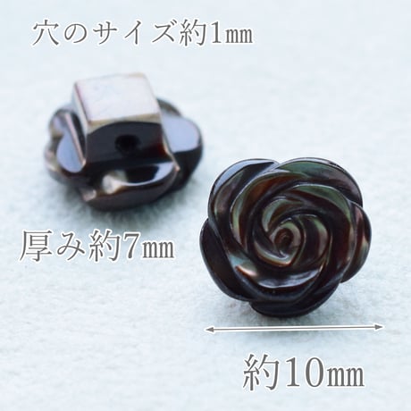 【全５色】シェルローズ10mm  6個