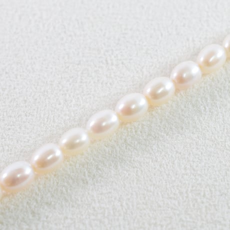淡水パール　ホワイト　バロックしずく　約8～10mm　【38cm】