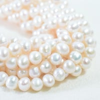 淡水パール　ホワイト　エッグ　5.5～6mm　【40cm】