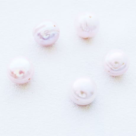 淡水パール  エッグ ピンク  丸フラットサークル 11～12mm 【2個】