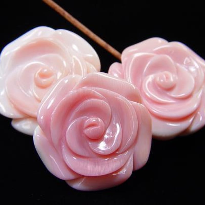 コンクシェル ハンドカービングパフローズ25×8mm【1個】 | beads lot