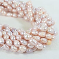 淡水パール ピンク ライス 約7～9mm 【37cm】