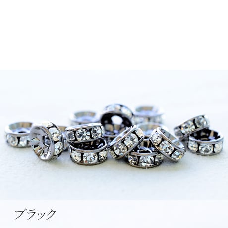 チェコ製 高品質 ラインストーンロンデル 4.8mm 10個 | アクセサリーパーツ・ビーズ | 国内メッキ加工 | ロジウム ゴールド ピンクゴールド ブラック