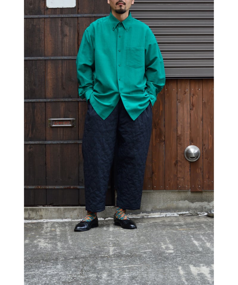 製品染めウールシルクB/Dシャツ/ green | CLOTH&CLOTHING 公式