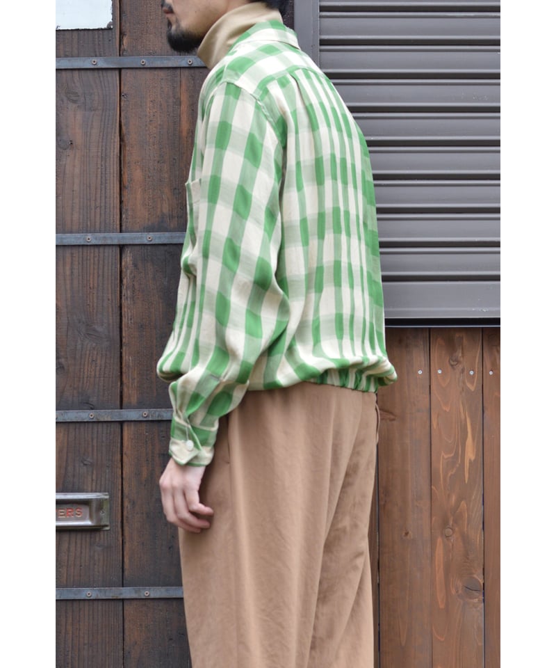 絡み織ブロックチェックシャツブルゾン / Green | CLOTH&CLOTHING 公式