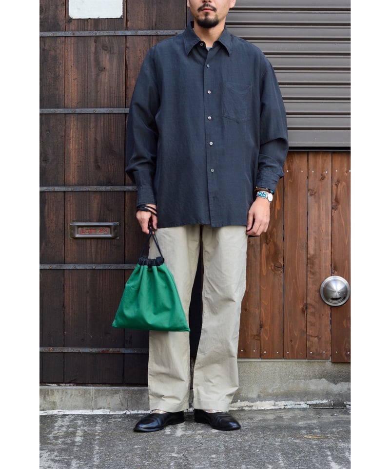 製品染めウールシルクシャツ / Black | CLOTH&CLOTHING 公式オンライン 