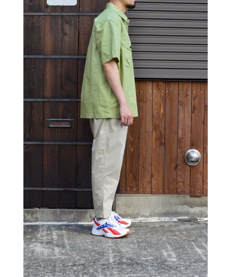 田口さんの高密度タイプライターワークシャツ（半袖） / Y.Green
