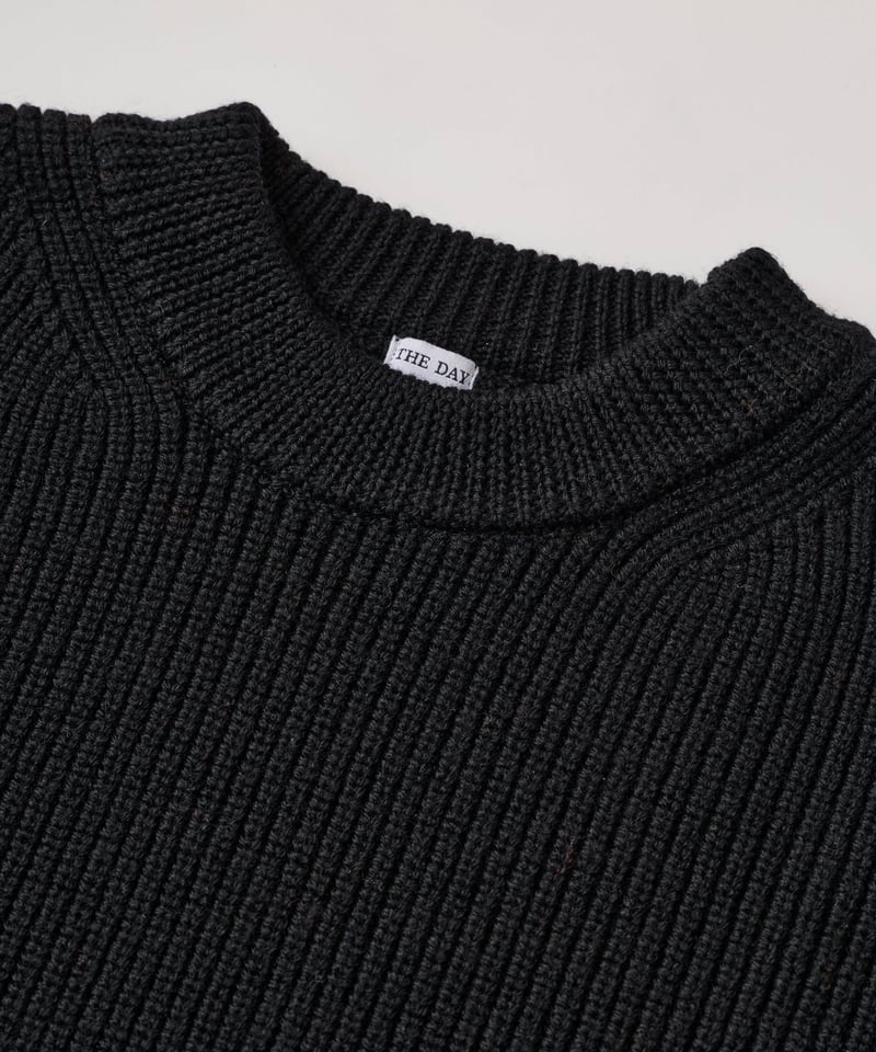 トップス LOW GAUGE MERINO CREWNECK KNIT LOW GAUGE MERINO CREWNECK KNIT / BLACK | CLOTH&