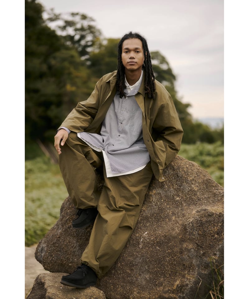 パンツ JOUR COTTON TROUSERS WINDS-DAY COTTON NYLON KNEE TUCK PANTS / OLIVE