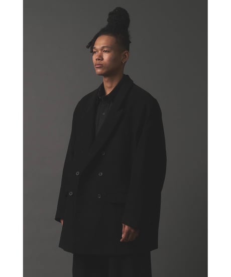 MOLESKIN DOUBLE BREASTED JACKET / BLACK | CLOTH
