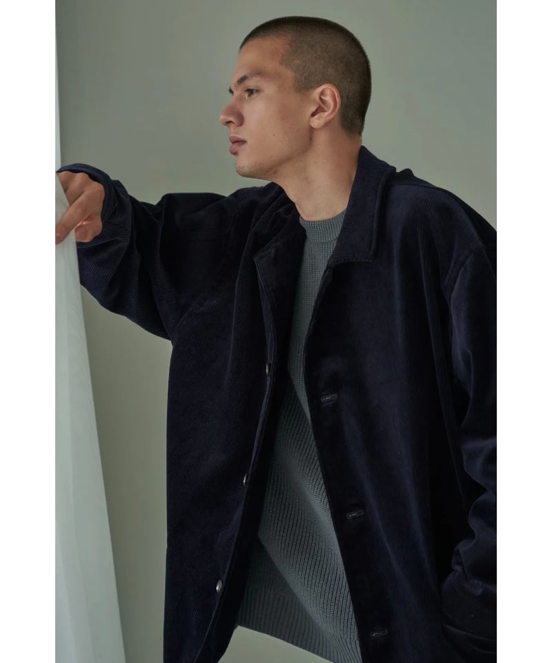 BRITISH CORDUROY CAR COAT / NAVY | CLOTH&CLOTHI