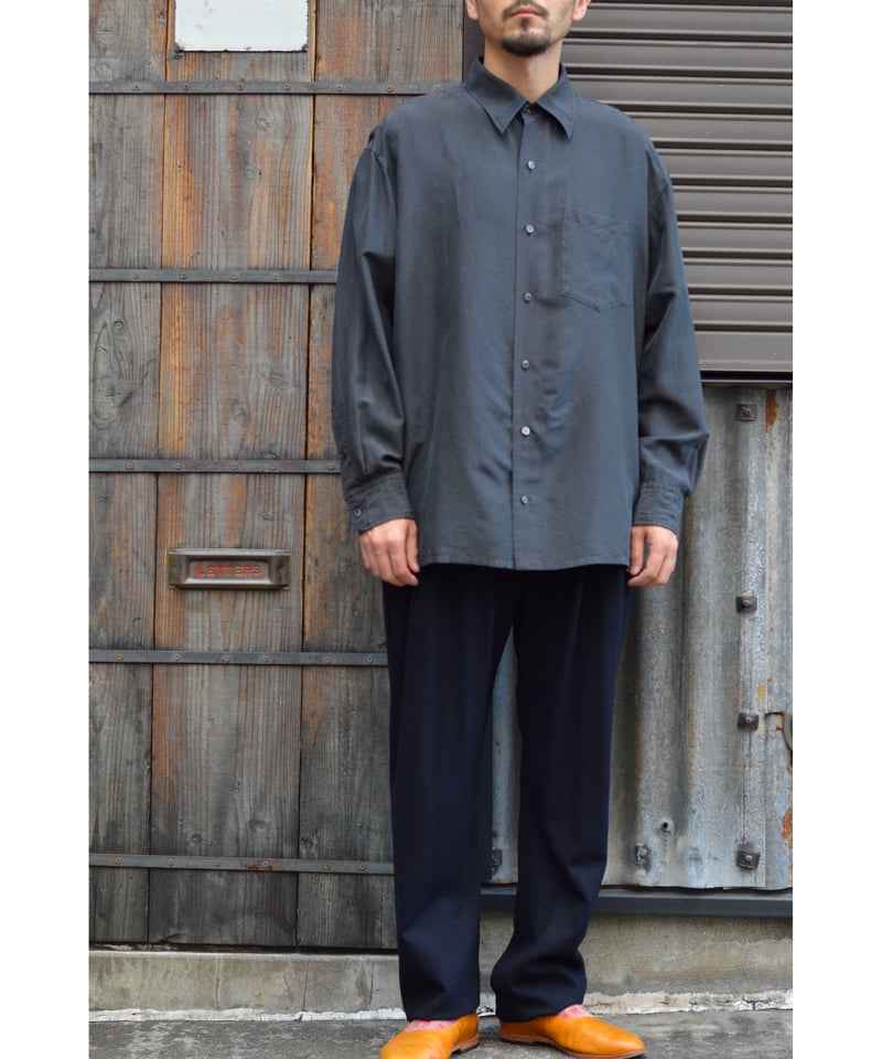 製品染めウールシルクシャツ / Black | CLOTH&CLOTHING 公式オンライン