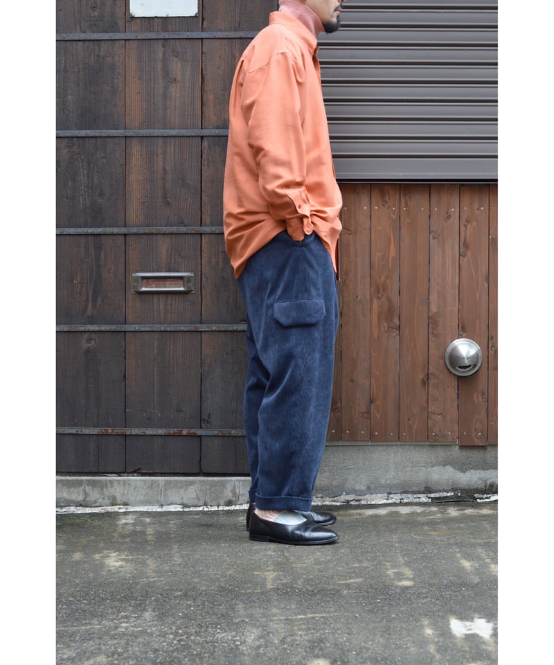 8.5分丈カーゴパンツ / ポリエステルコーディロイ / Navy