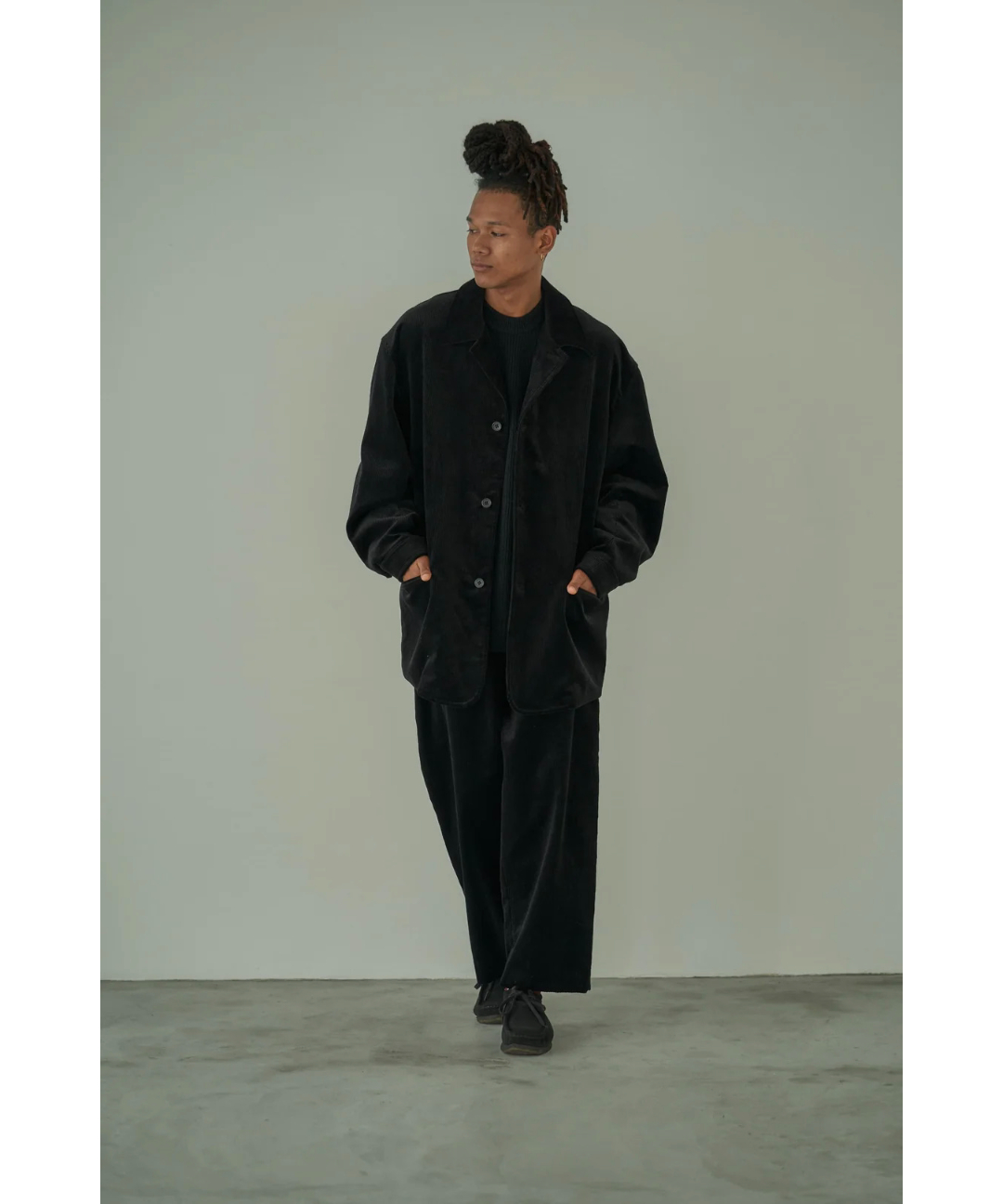パンツ THE DAY BRITISH CORDUROY TUCK WIDE PANTS BRITISH CORDUROY TUCK WIDE PANTS / BLACK | CLOT