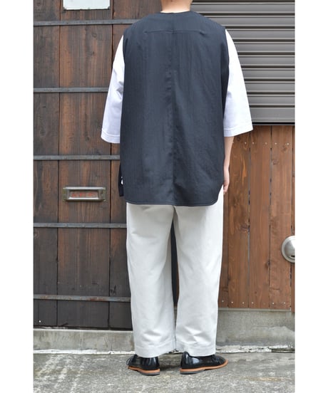 コットンリネンヘリンボーン ファティーグパンツ/ Off White
